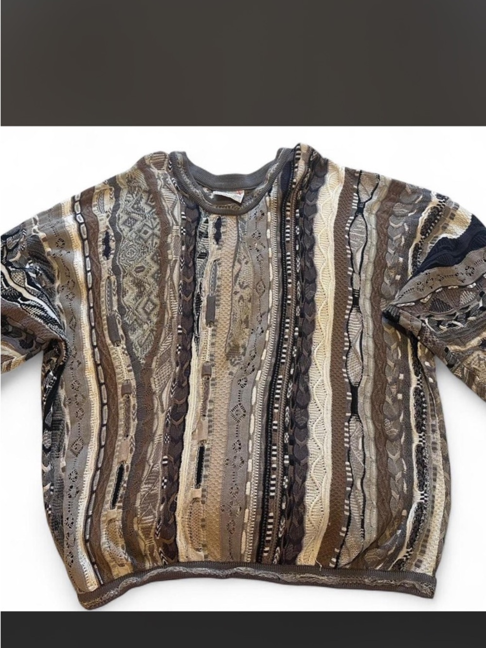 COOGI Multicolor Logo Tag Sweater (Brown Knit)